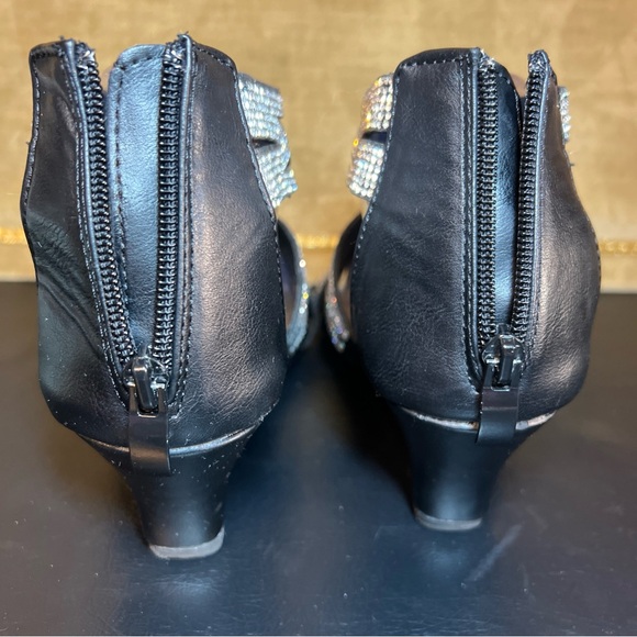 Patrizia Spring Step Wedge Heels Silver Sparkling Rhinestones Women's 9.5-10/40 - Picture 6 of 13